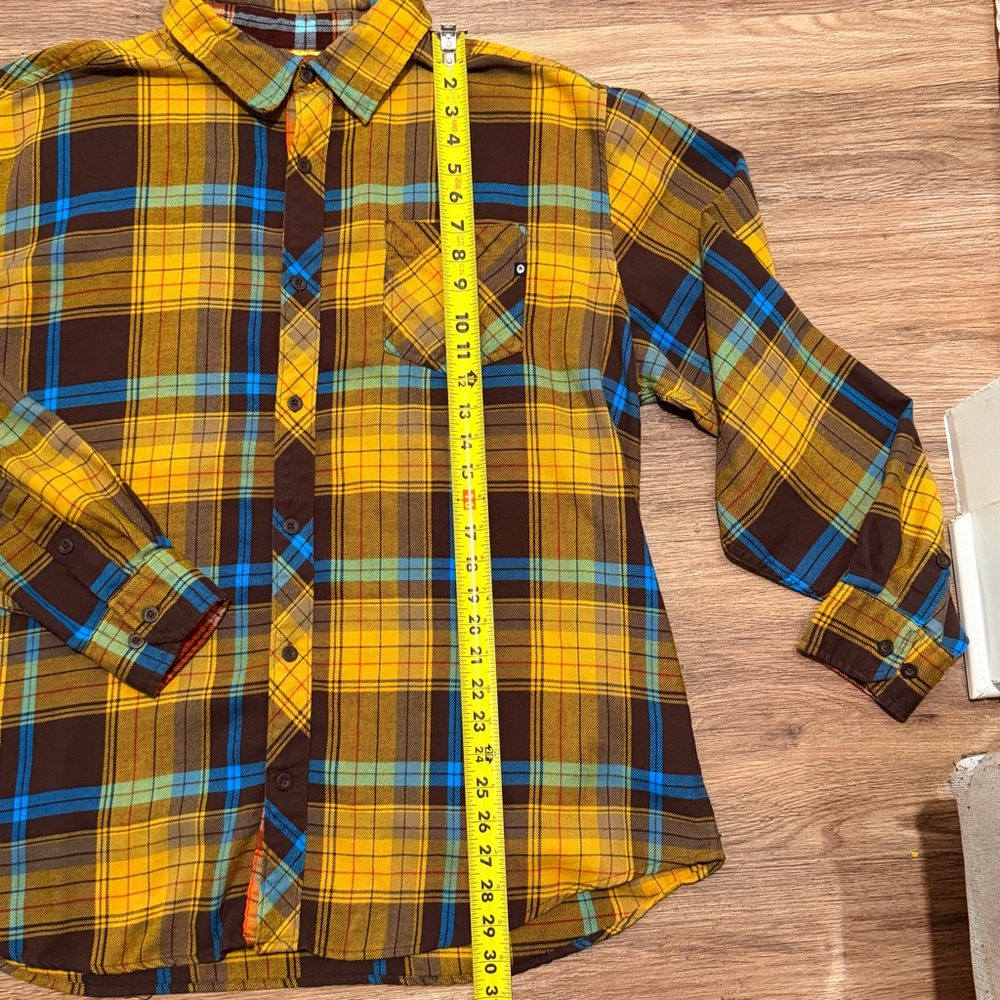 Men's Marmot Yellow and Blue Plaid Shirt - Picture 2 of 11